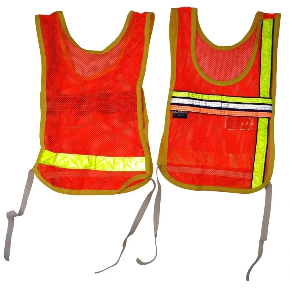 Kids Safety Vest High Visibility Orange Mesh Reflective‎ Tie Closure Set of 2